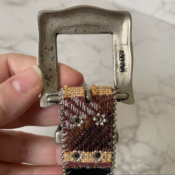 Vintage Elite | Blue Woven Fabric Tapestry Belt - Picture 5 of 11